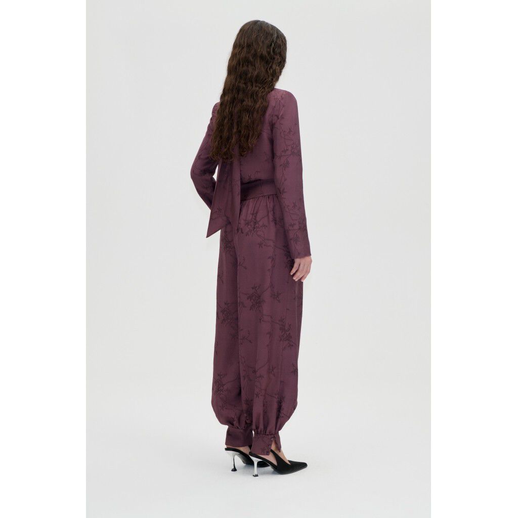 2548 Fluid Jacquard, Balloon Pants With Hem Cuff