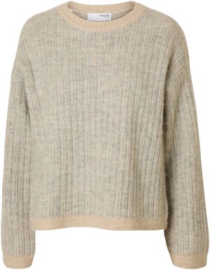 SLFALVA LS KNIT STRIPE O-NECK