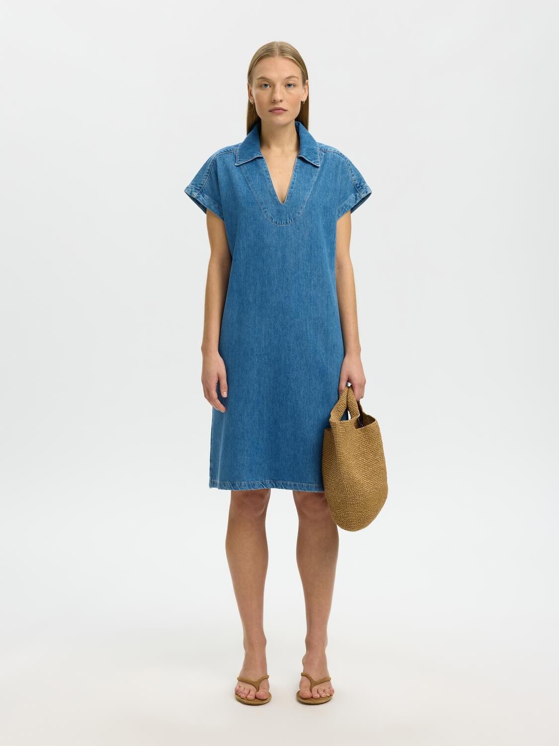 SLFRELAXED TENNA MIDI DENIM DRESS