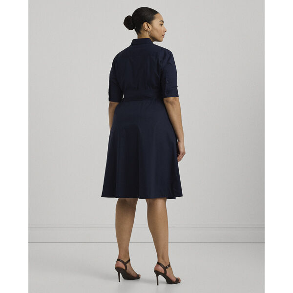 Belted Cotton-Blend Shirtdress
