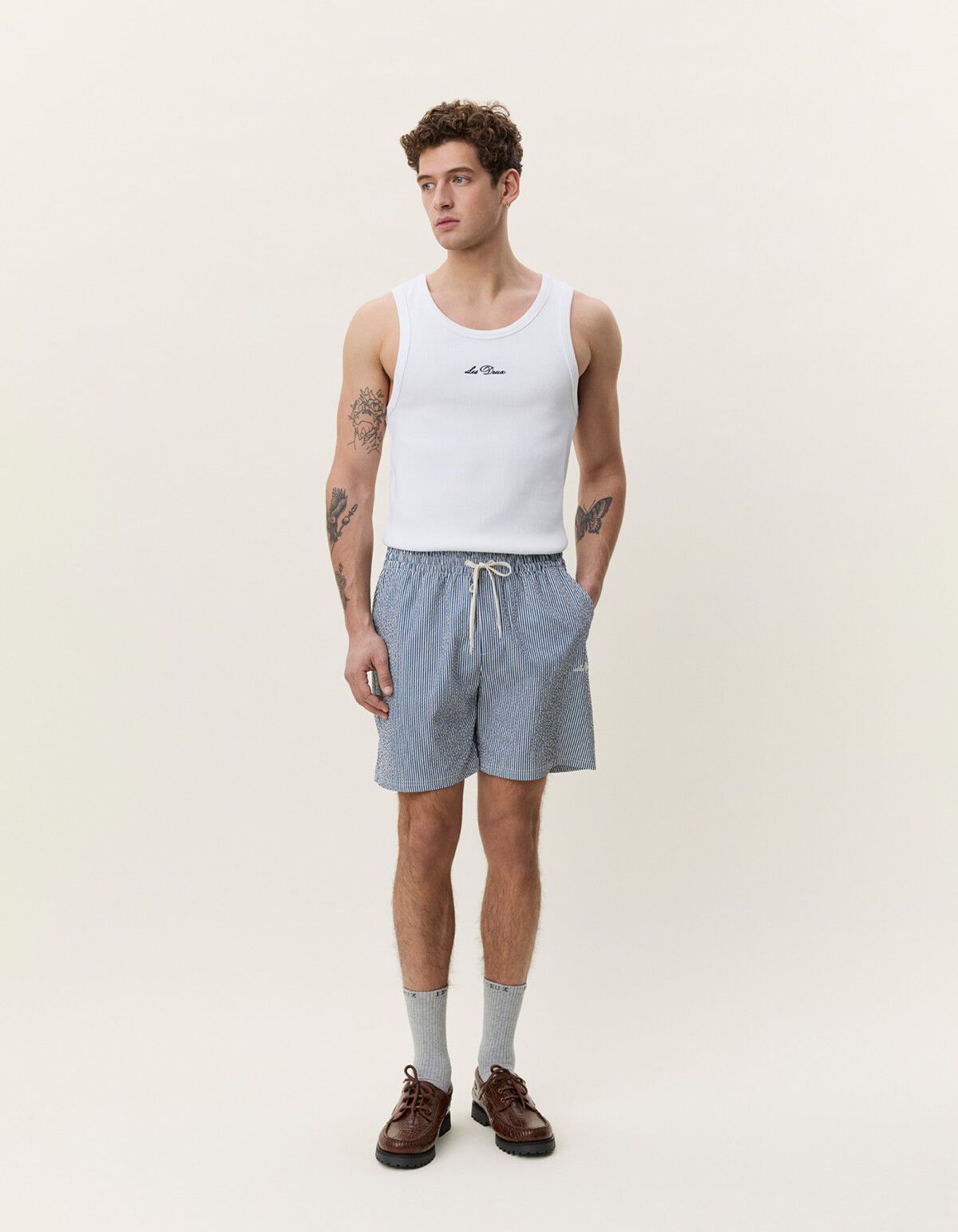 Stripe Seersucker Swim Shorts