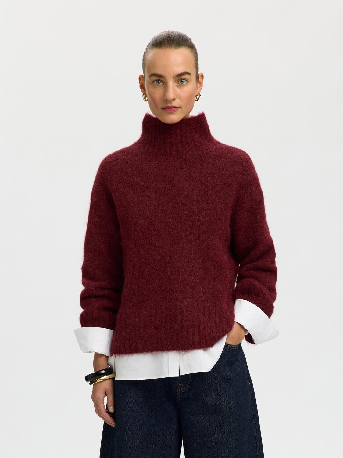 Slwgabriella Ls Knit High Neck Noos