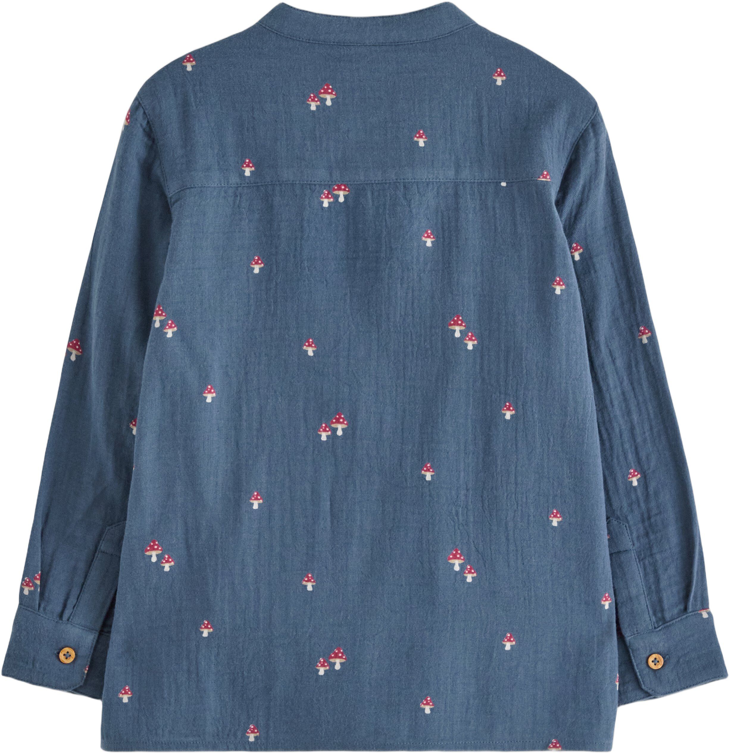 Langermet skjorte i vevd bomull med