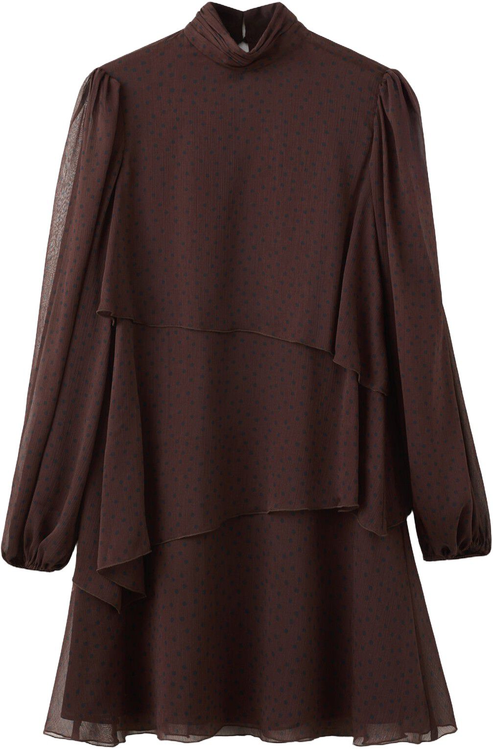 Polka-dot dress with ruffles