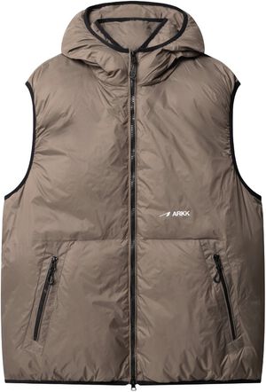 Insulated Hooded Vest Brown