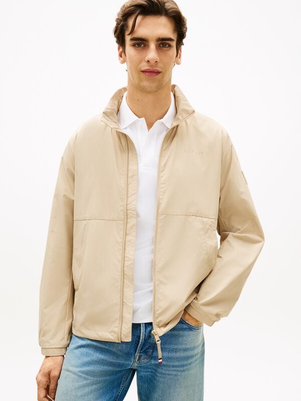 Water Resistant Tonal Logo Zip-Thru Jacket