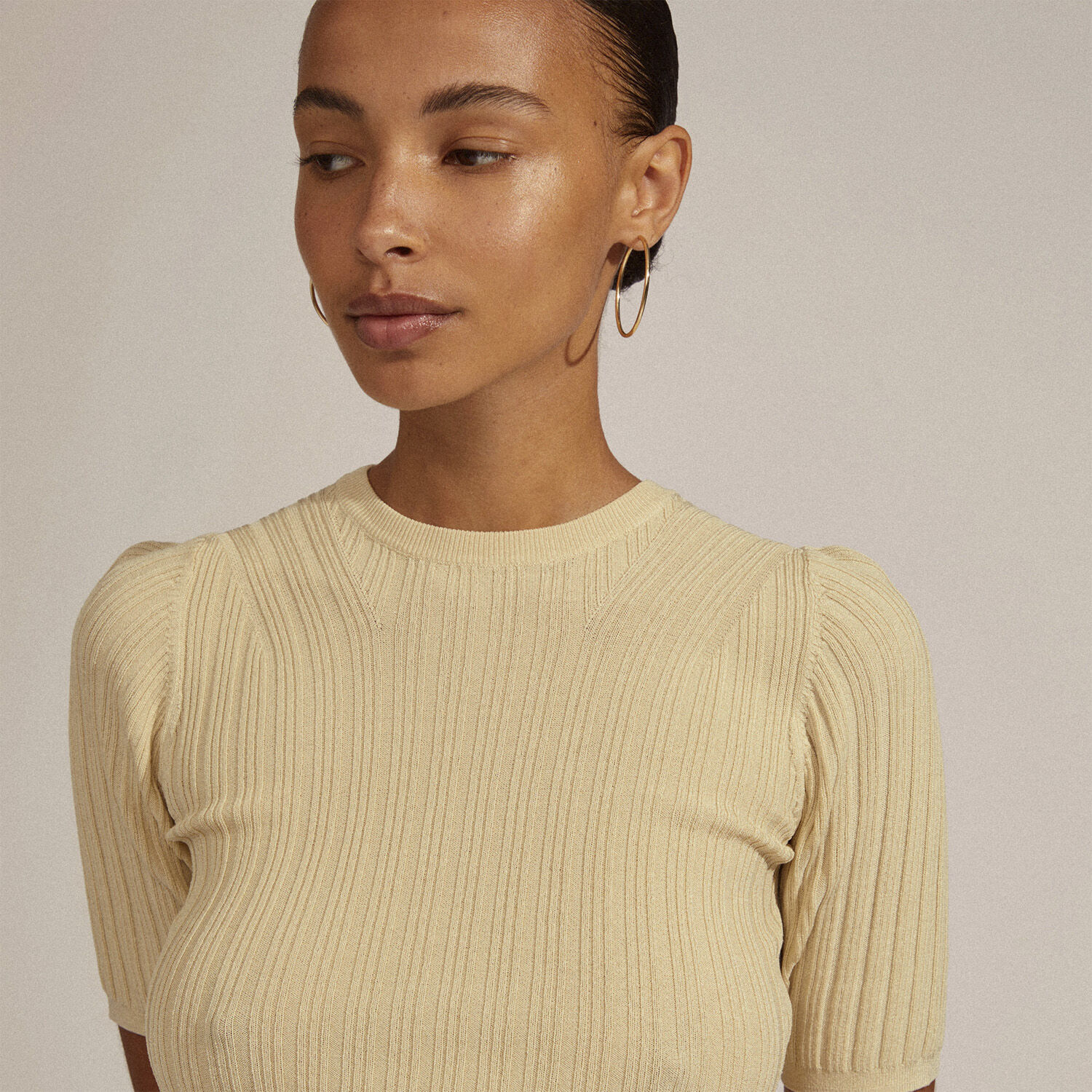 APRIL recycled medium hoop &oslash;reringe guldbelagt