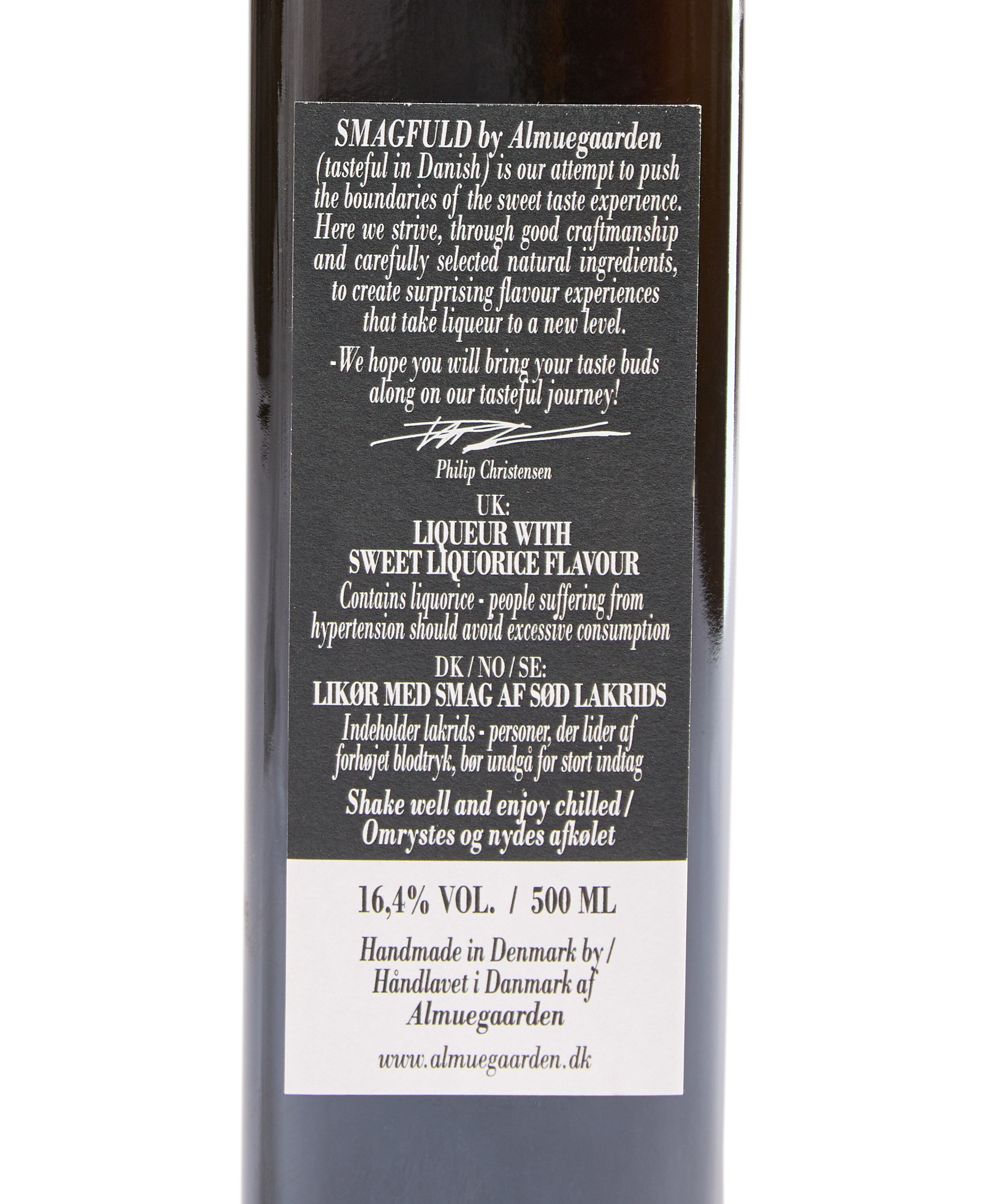 Lik&oslash;r med smag af s&oslash;d lakrids (16,4% vol. )