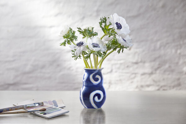 Tulle Vase H13 cm blå