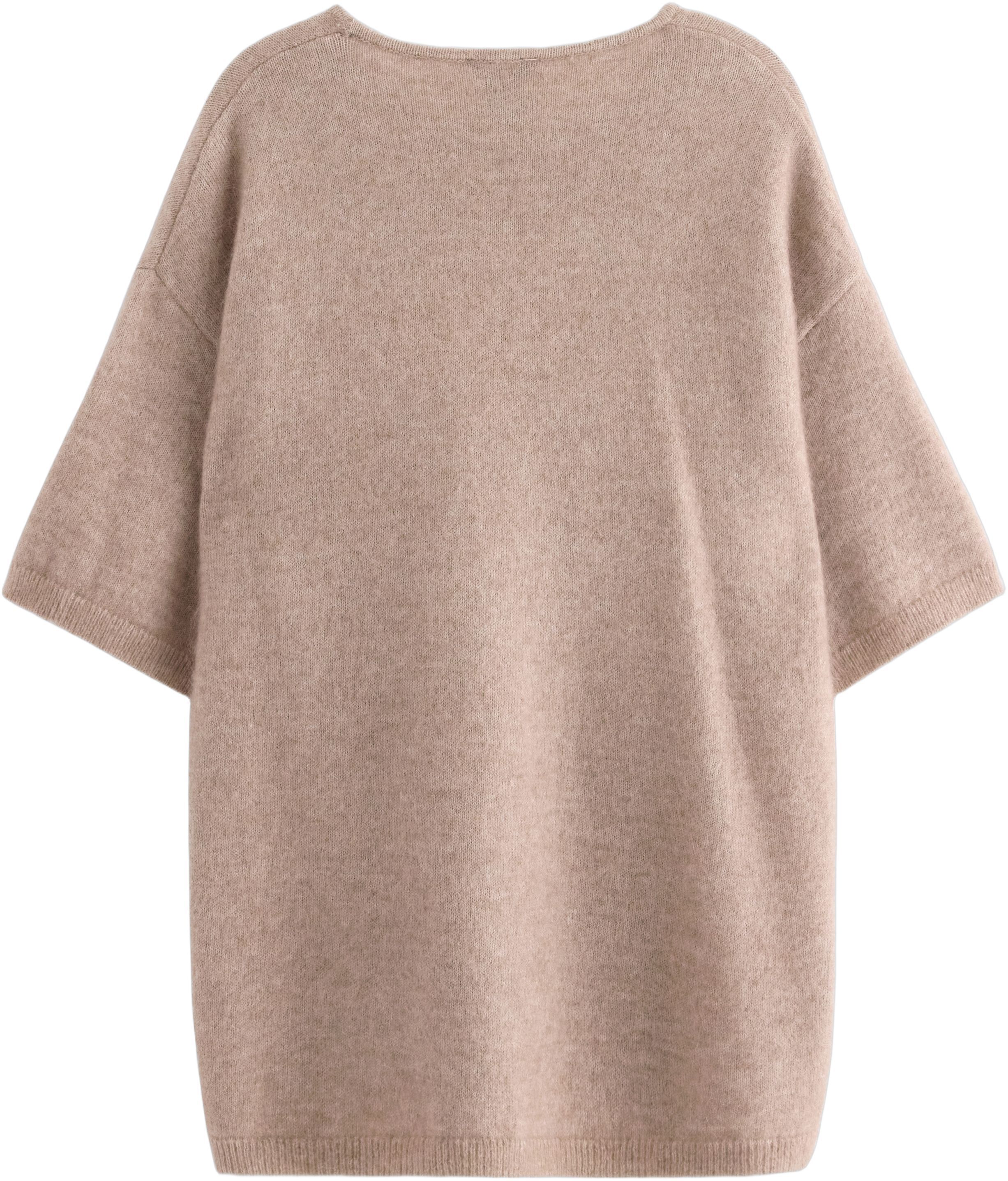 Kort&auml;rmad stickad tr&ouml;ja i mohairbla