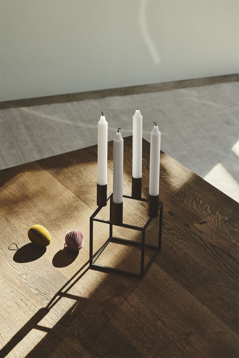 Kubus 4, Candle Holder, White