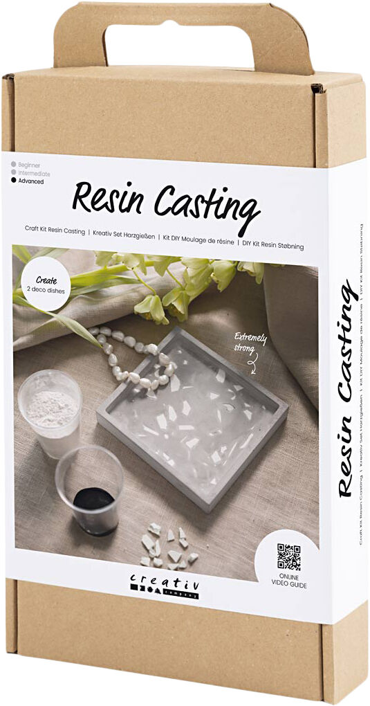 DIY Kit Resin St&oslash;bning, Firkantet bakke med terrazzo
