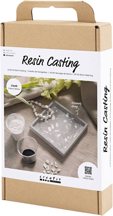 DIY Kit Resin Støbning, Firkantet bakke med terrazzo