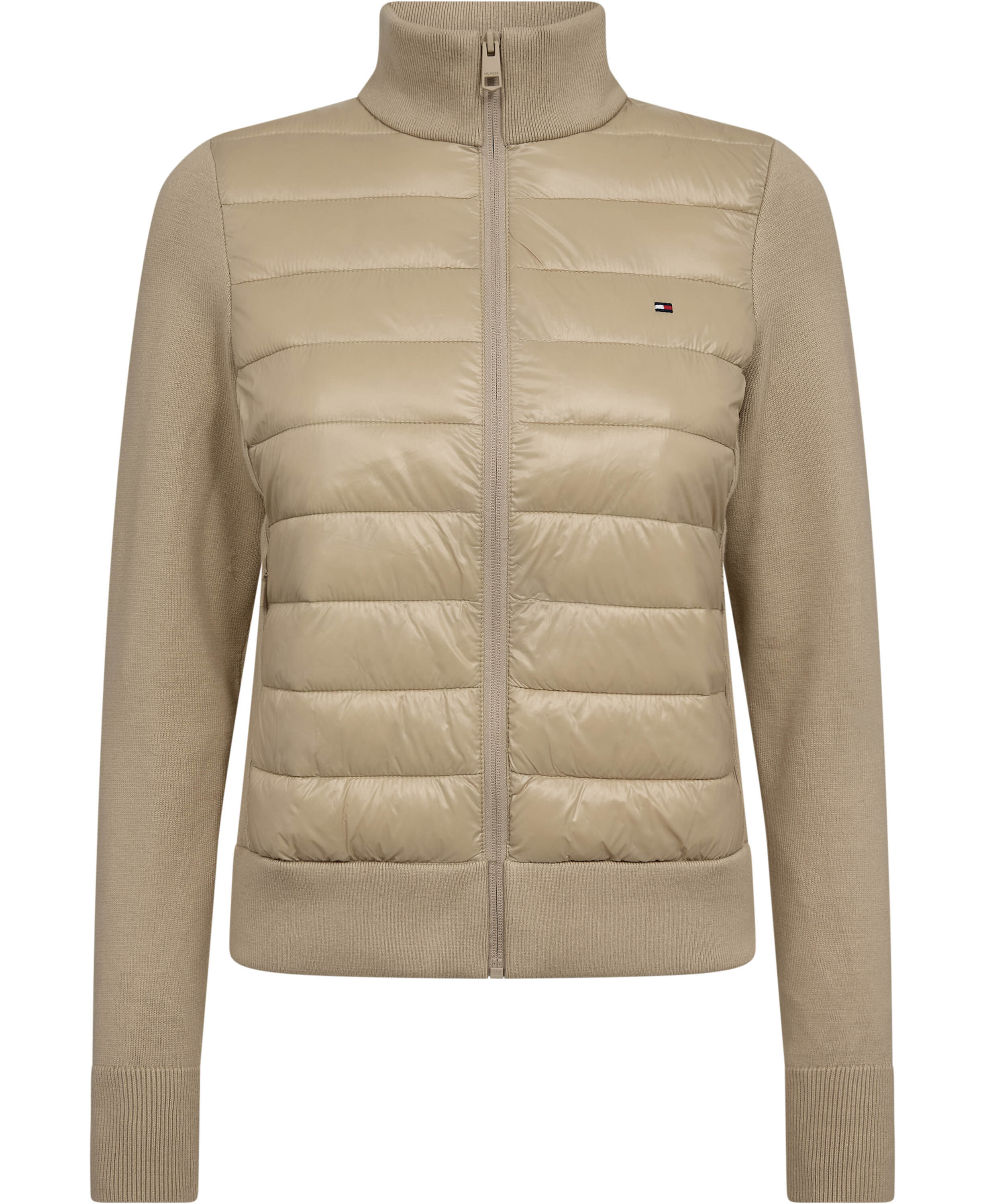 Lightweight Mixed Knit Padded Jacket