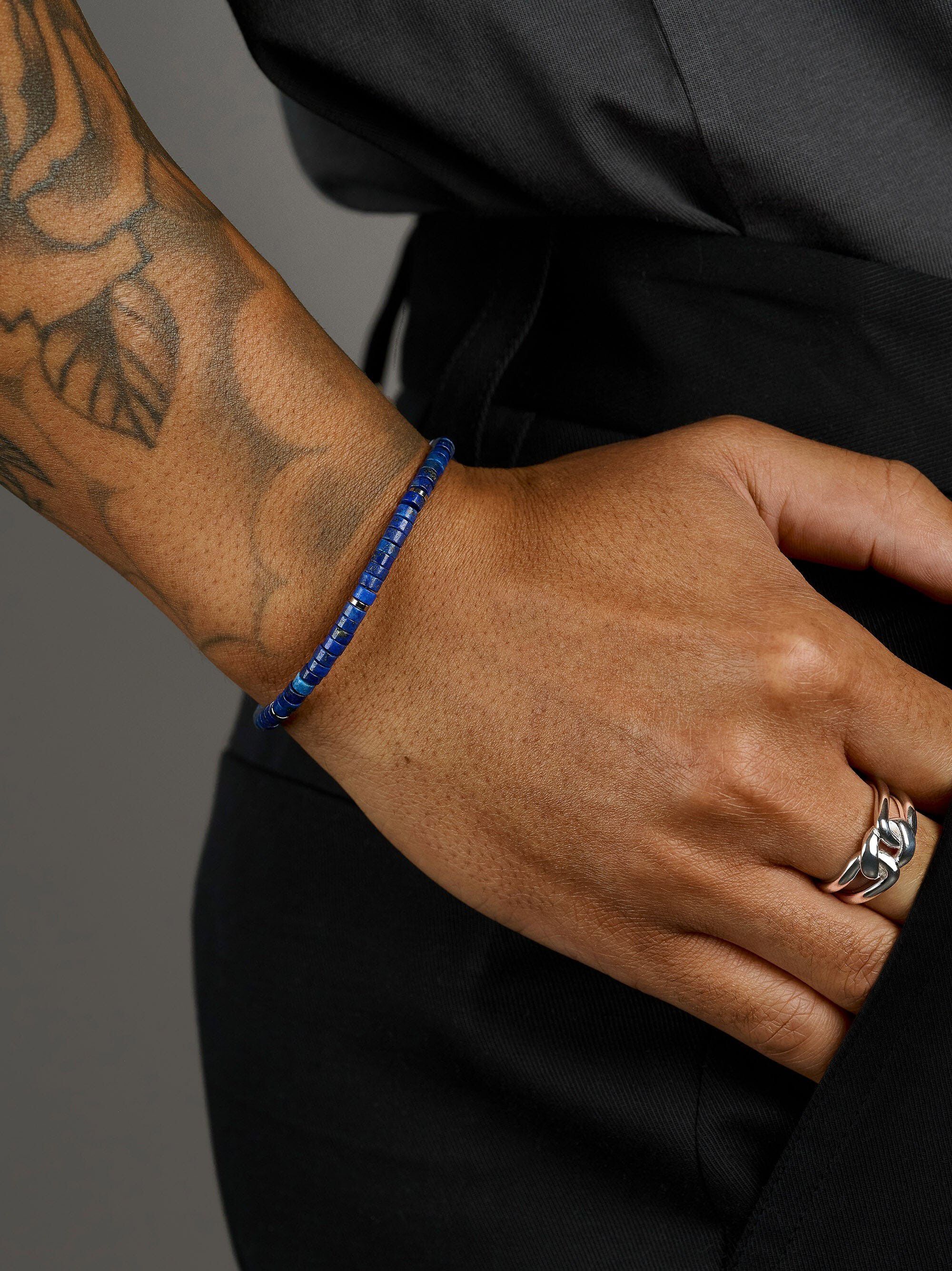 Blue Lapis Heishi Bracelet