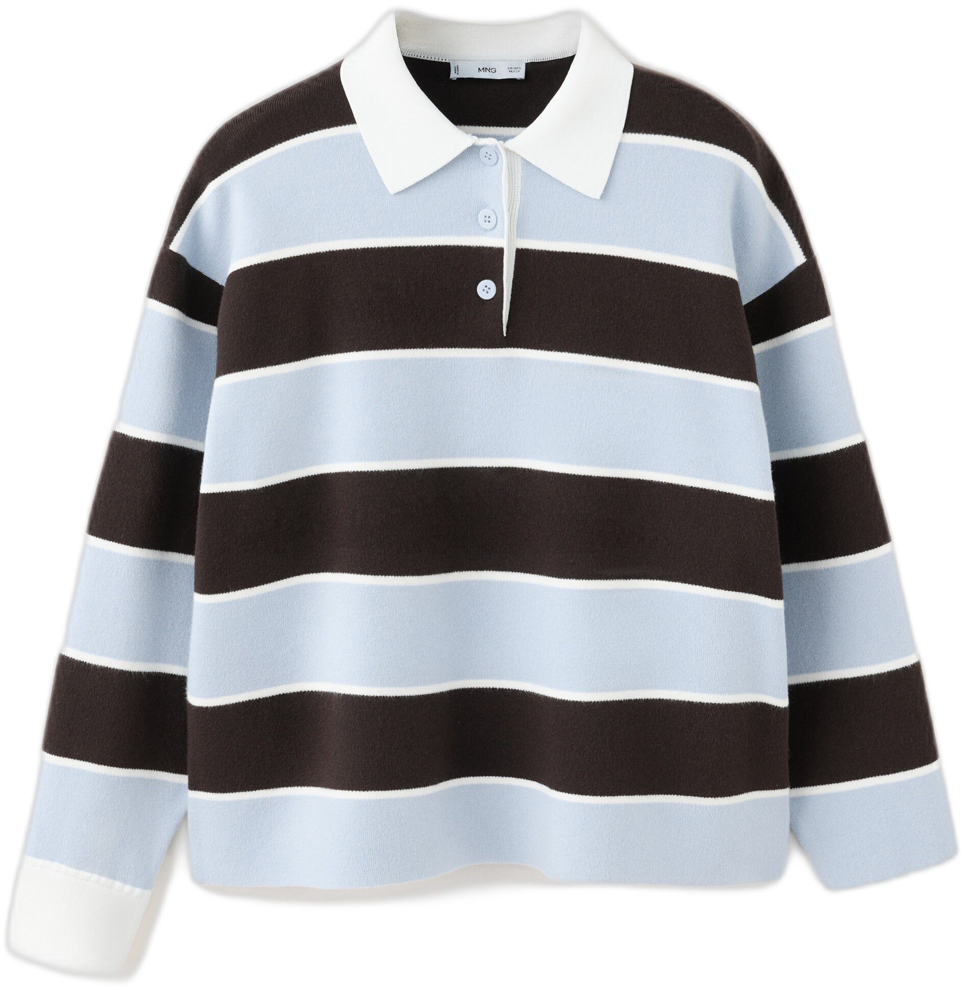 Striped polo neck sweater