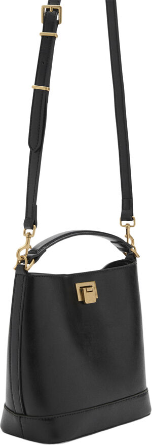 Mini shopper bag with metallic deta