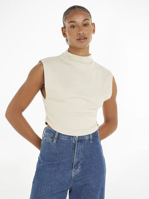 Mock neck short sleeve shirt