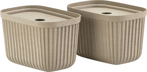 Opbevaringsboks Pulp 23 x 15 cm 2 stk. Natural Brown