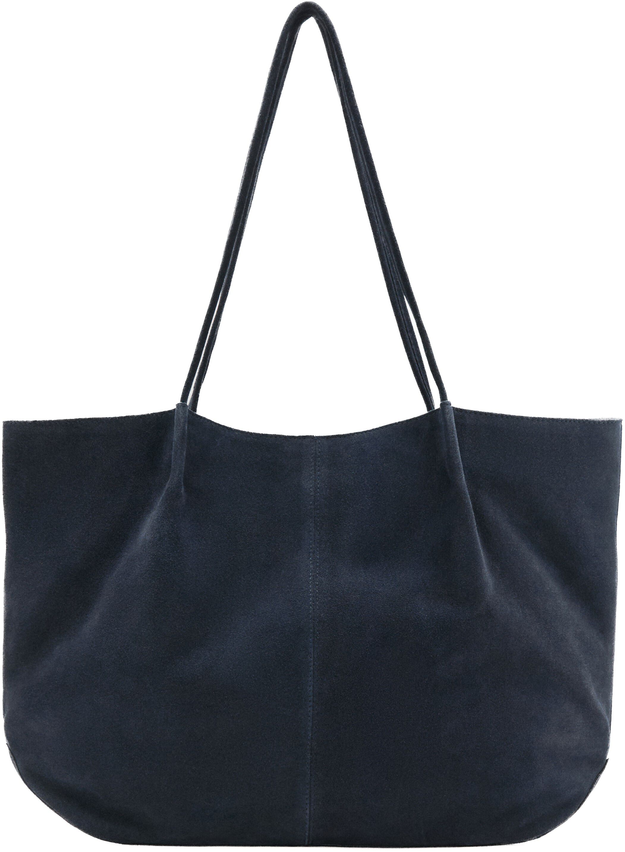 Suede leather shopper bag