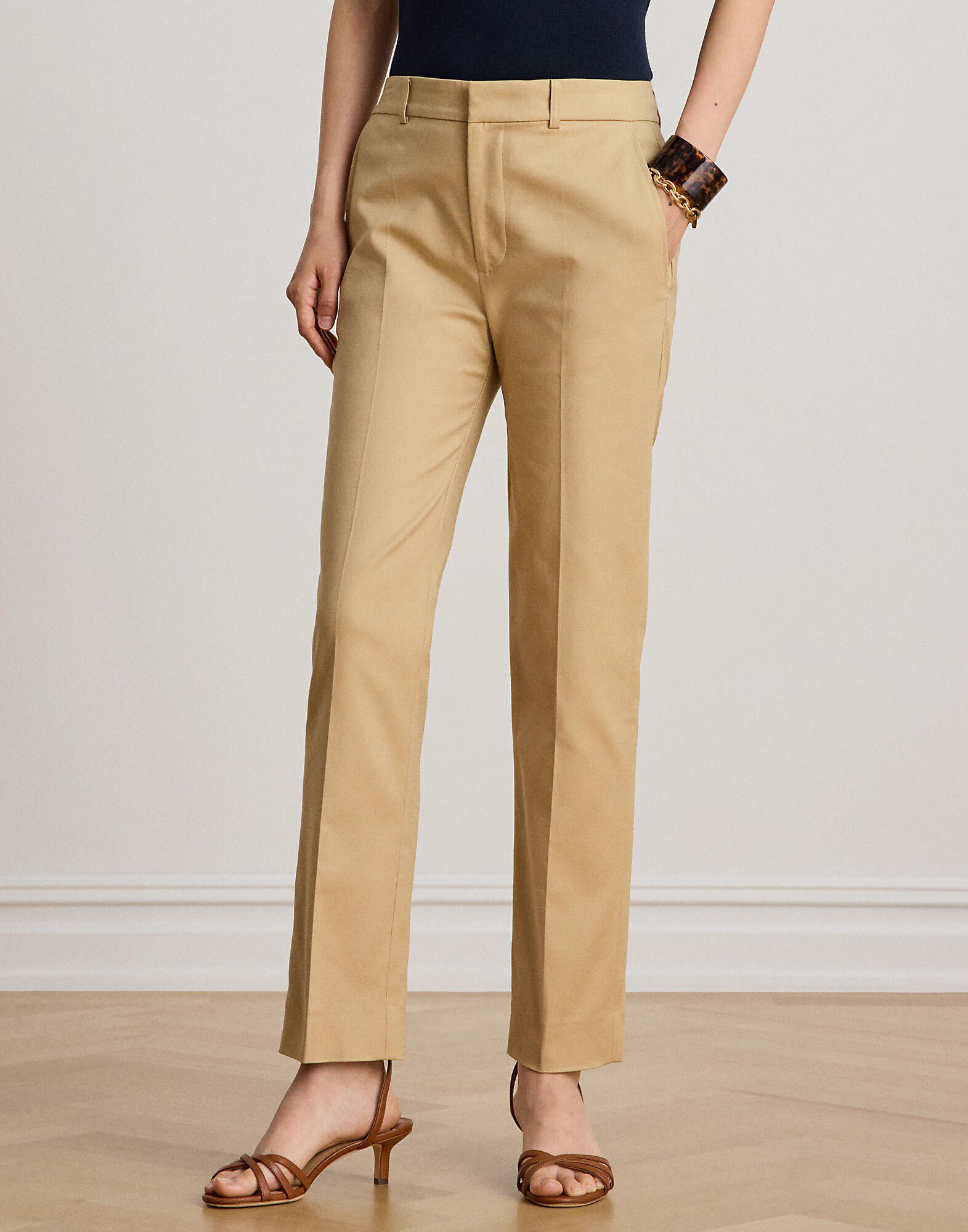 Double-Faced Cotton Slim Straight Pant
