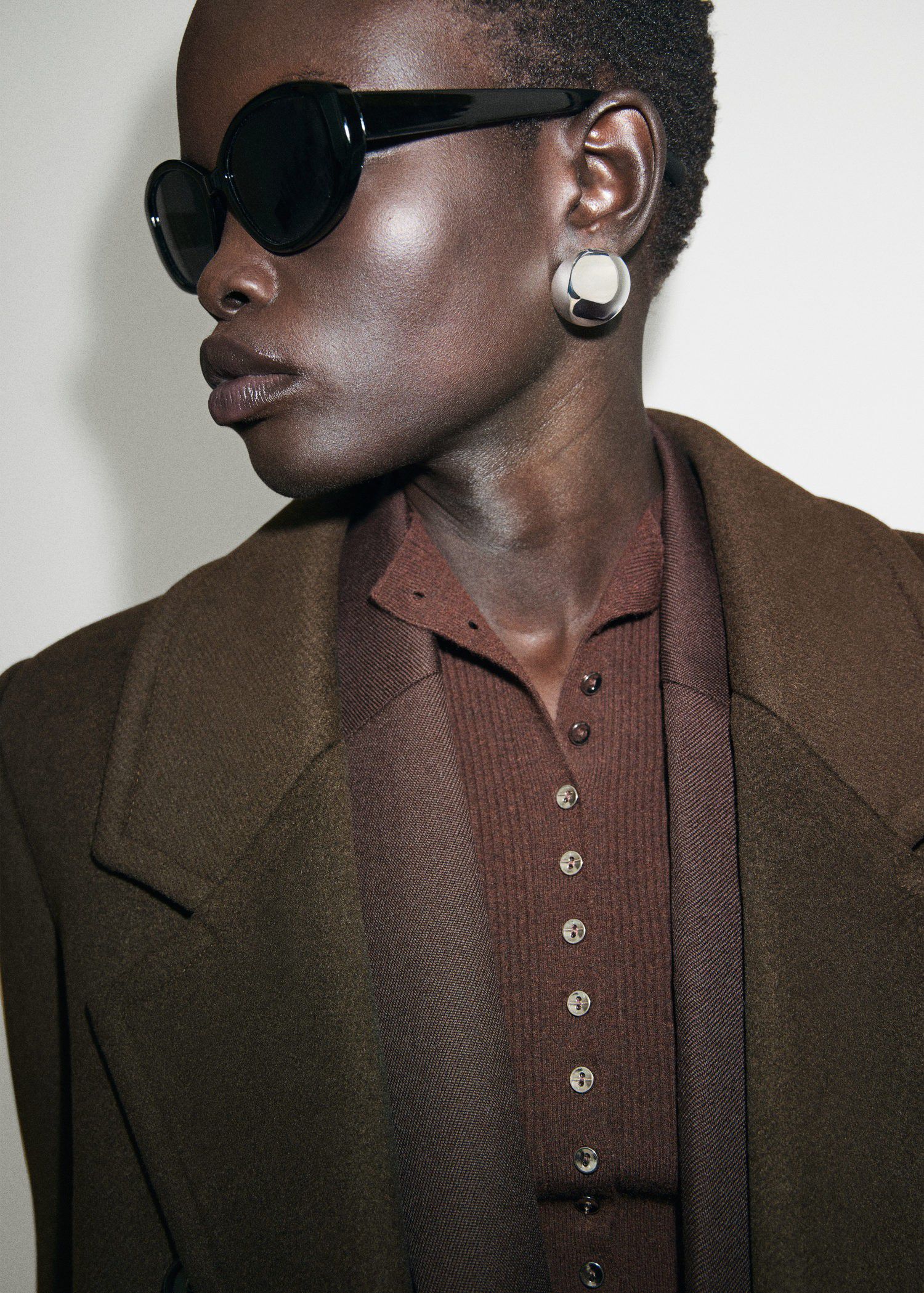 Double-breasted wool coat