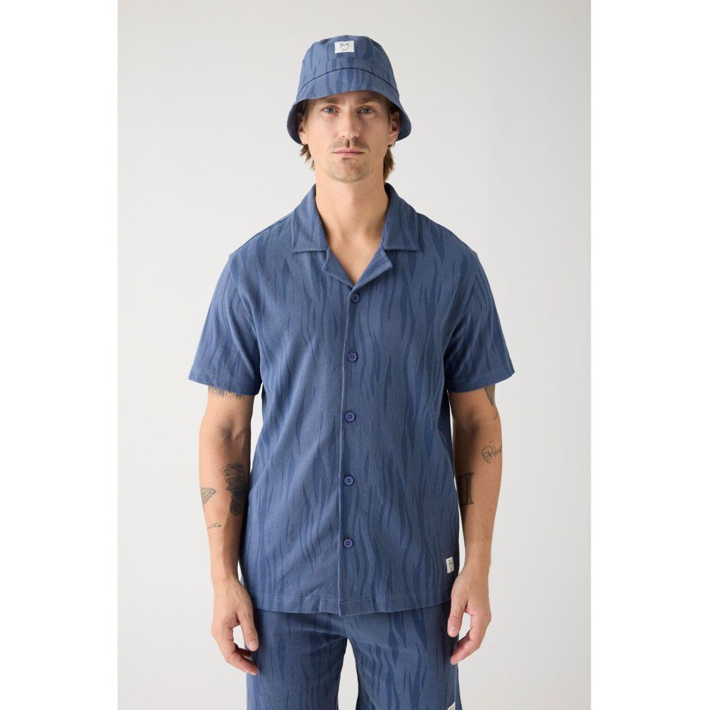 Boucl&eacute; loose fit Northern Lights short sleeve shirt - GOTS/V