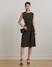 Geo-Print Belted Bubble Crepe Dress