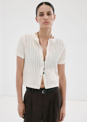 Openwork knit cardigan