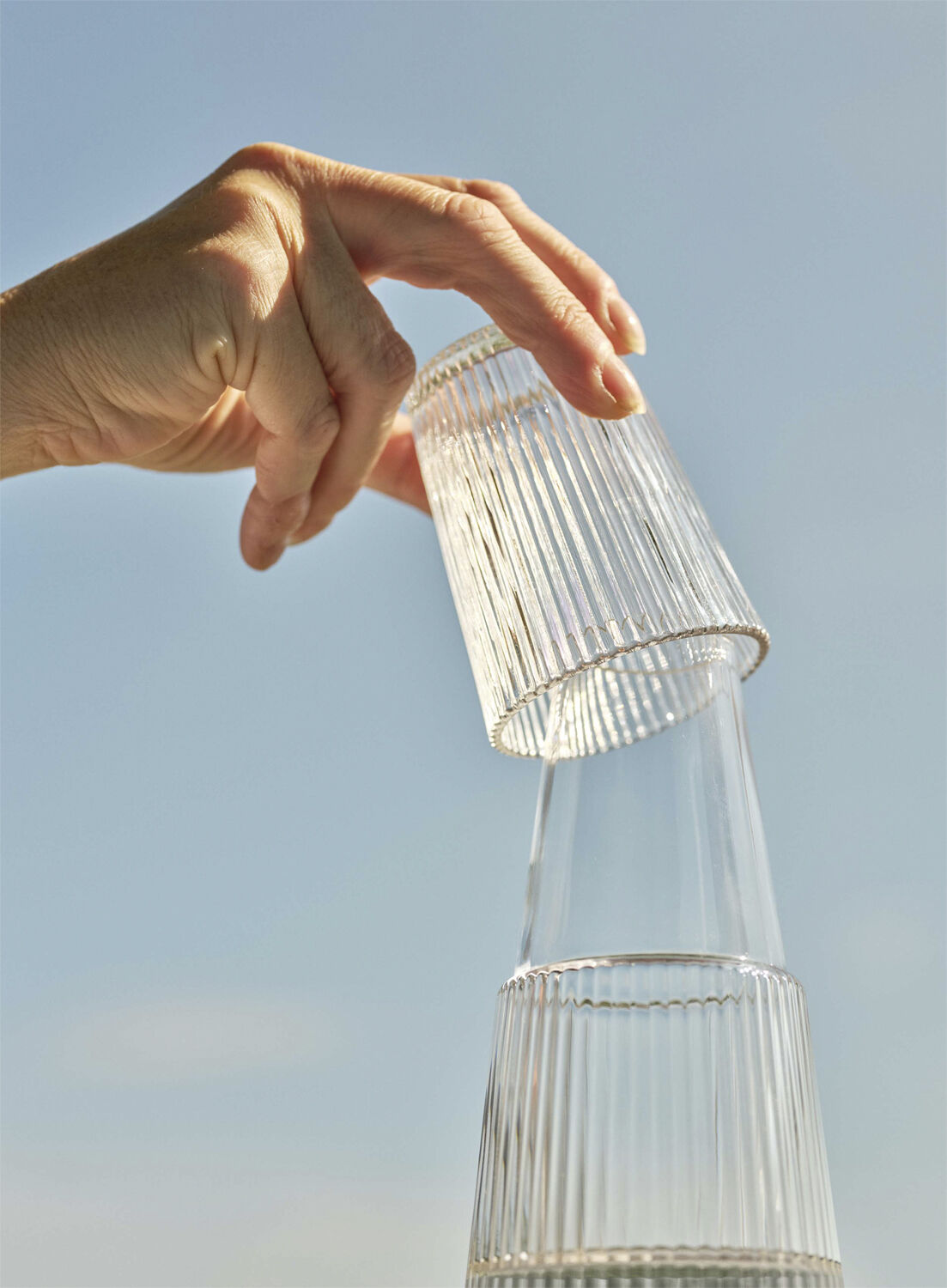 Pilastro karaffel med glas 1 l, clear