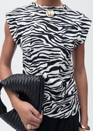 Draped sleeveless T-shirt