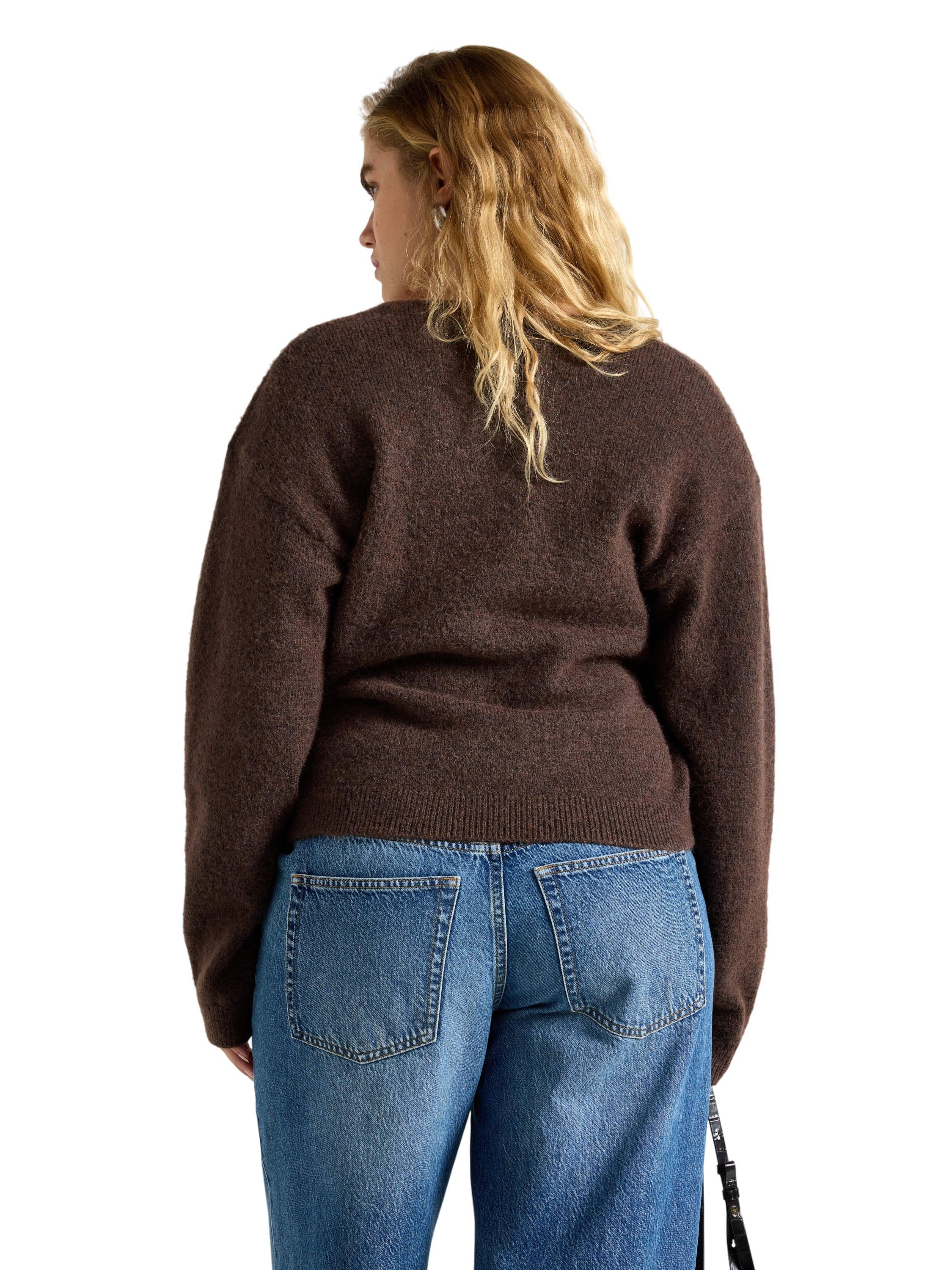 Bl&oslash;d strikket sl&aring;-om cardigan med b