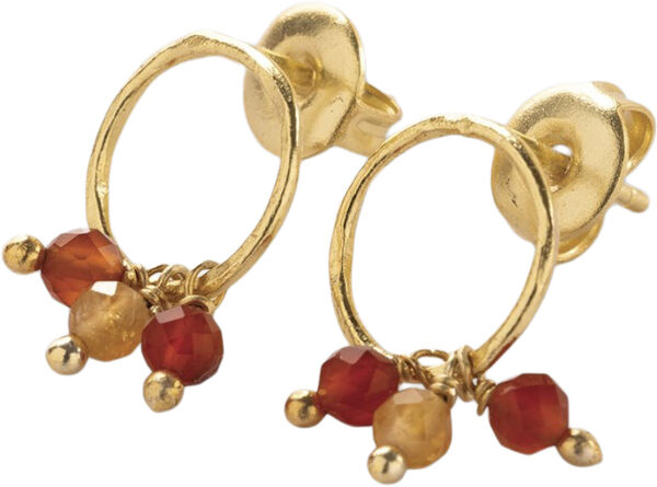 Genuine Carnelian Citrine Earrings GP