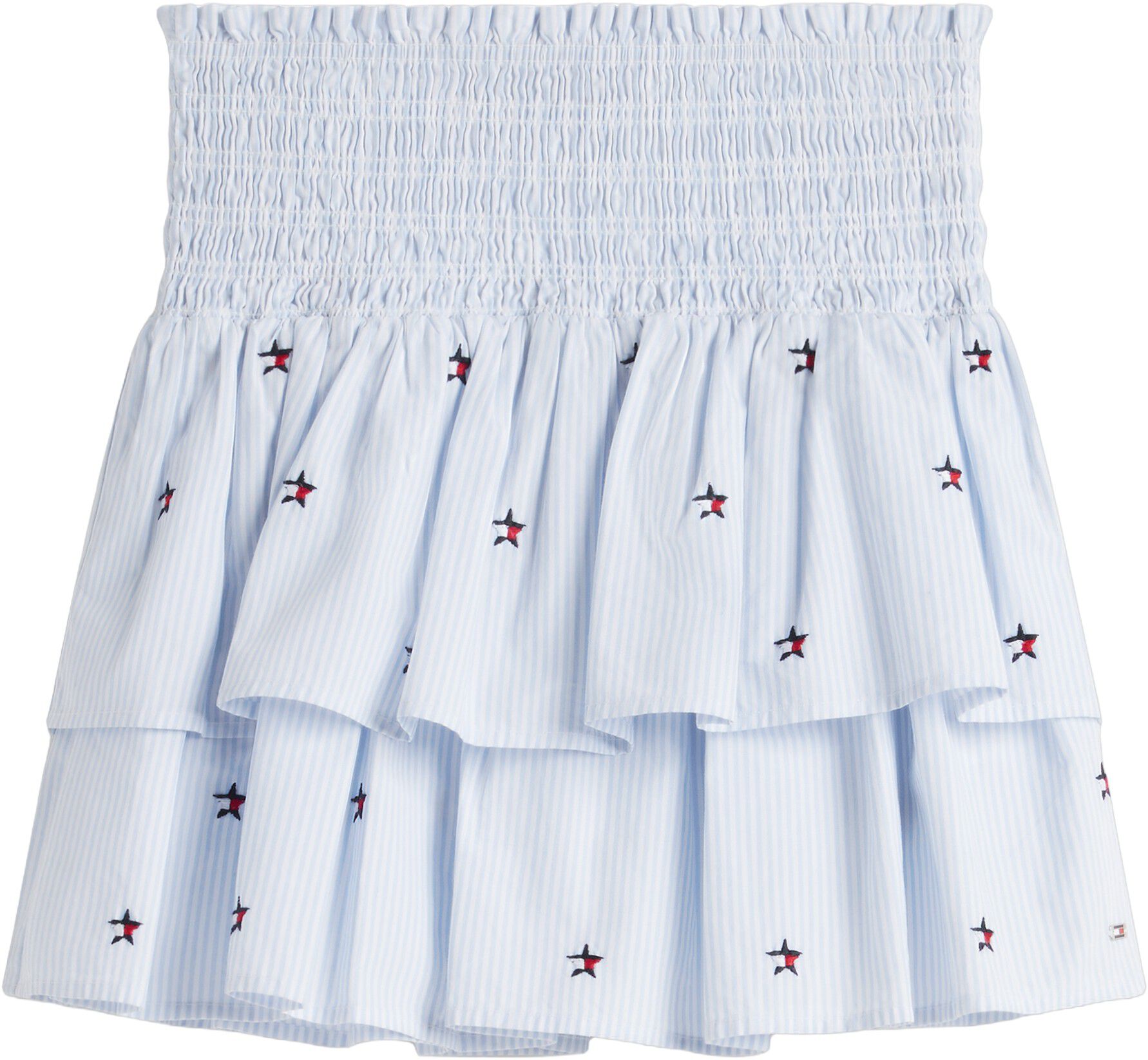 Star Flag Embroidery Stripe Tiered Skirt