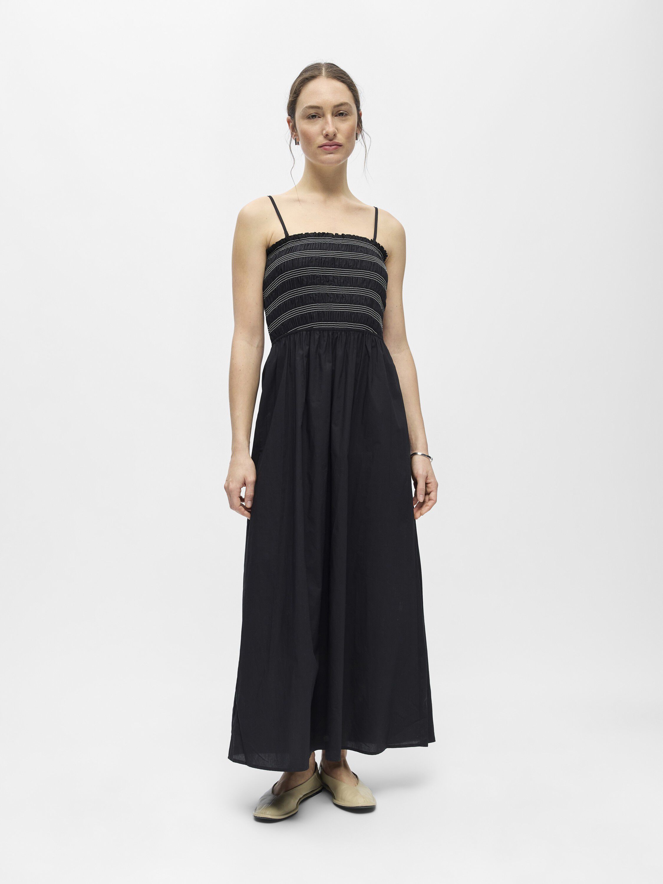 OBJELLY HOPE S/L RE SMOCK MIDI DRES