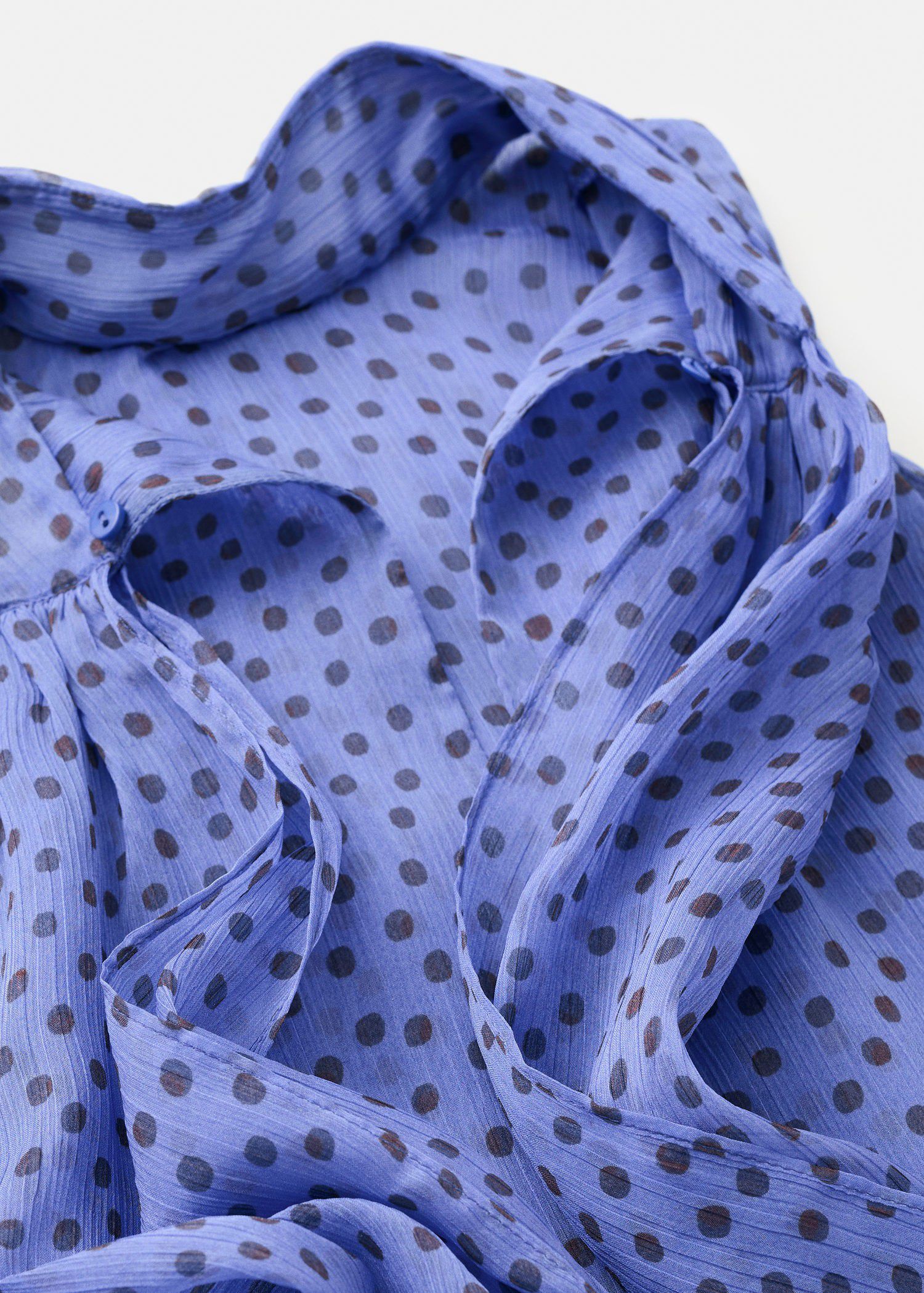 Polka-dot blouse with draped collar