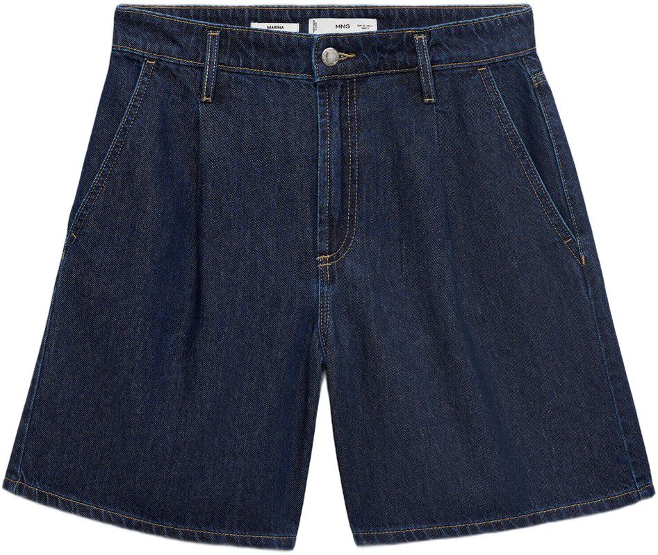 Mid-rise denim bermuda shorts with