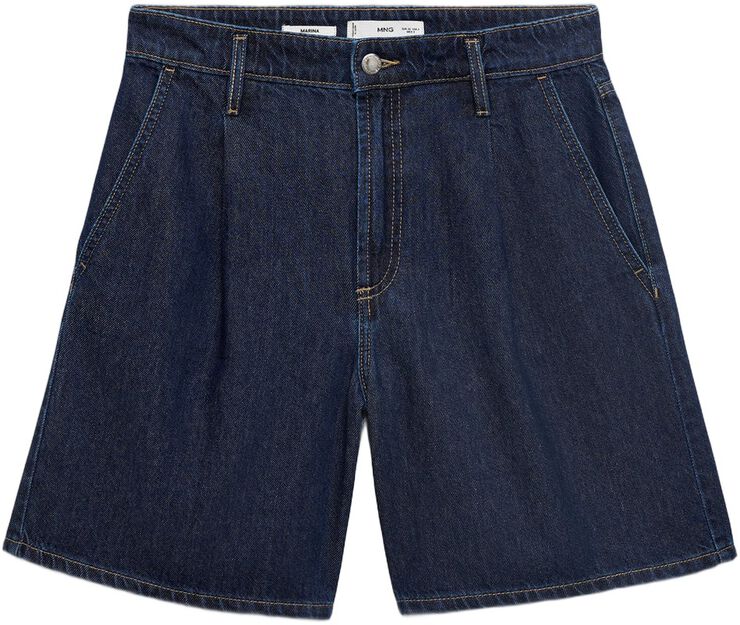 Mid-rise denim bermuda shorts with