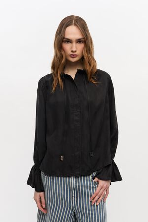 Fluid Cupro Tie String Shirt