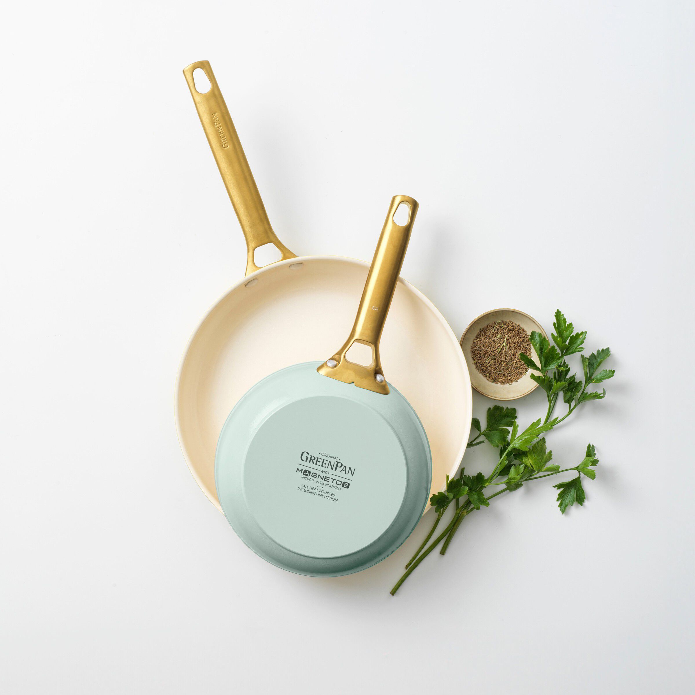 Greenpan Padova Frypan set. 20cm+26cm Pastel Green