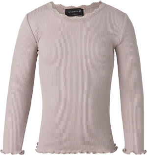 Silk t-shirt regular ls w/ lace
