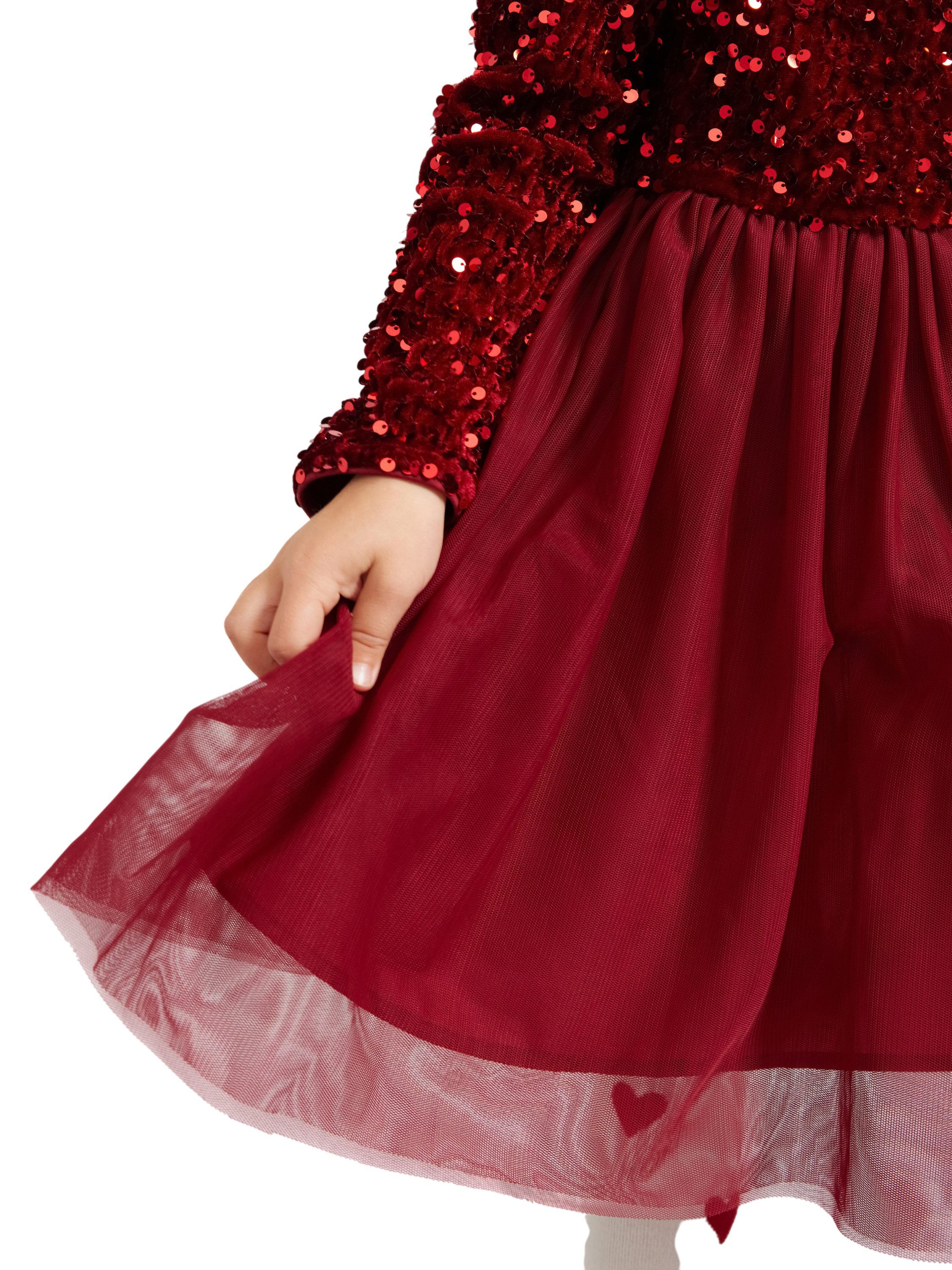 Festive long sleeve dress with a se