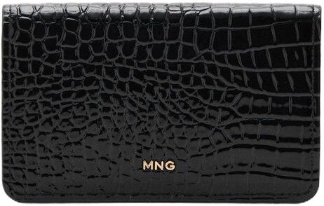 Small shiny croc-effect wallet