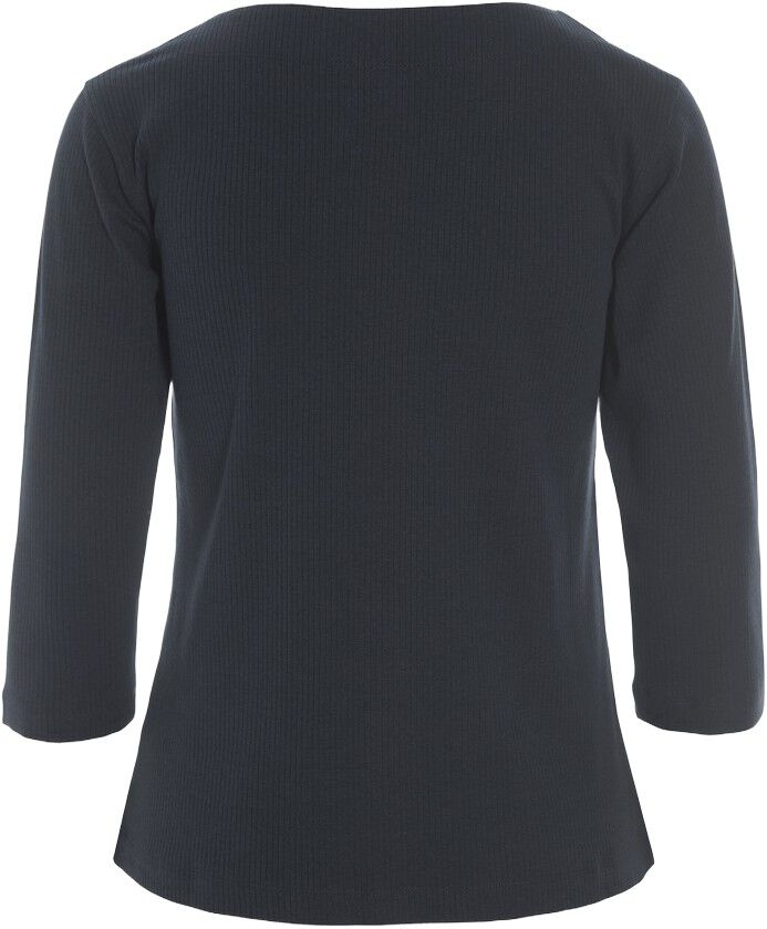 Naibu rib bluse med 3/4 &aelig;rme