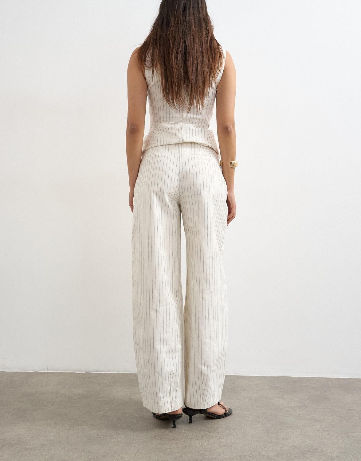 TSPARA STRIPED BARREL TROUSER WVN
