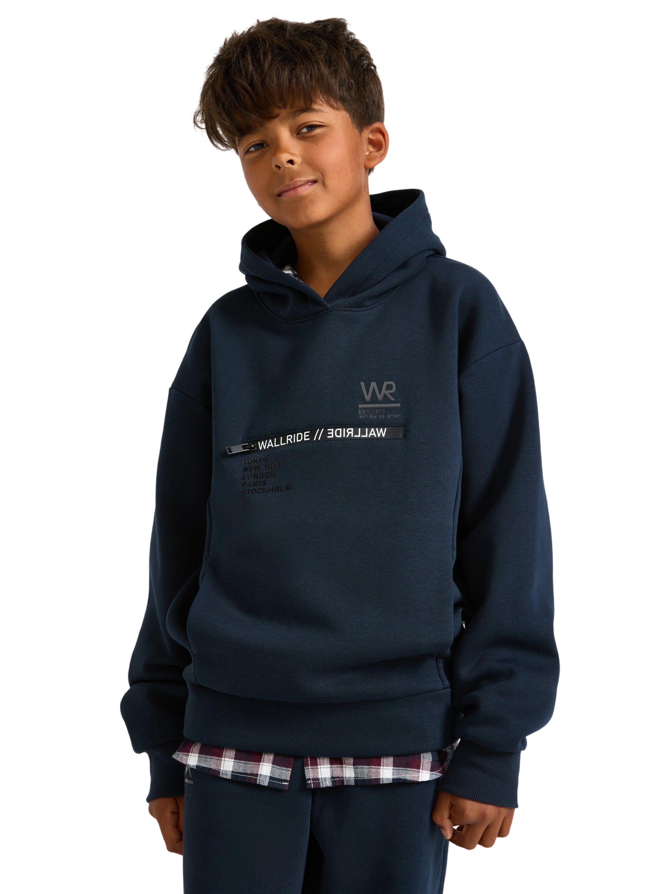 Bl&oslash;d hoodie med b&oslash;rstet inderside o