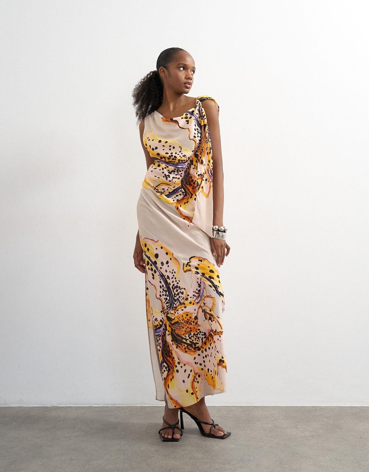 TSVANA TIE NECK MAXI DRESS WVN