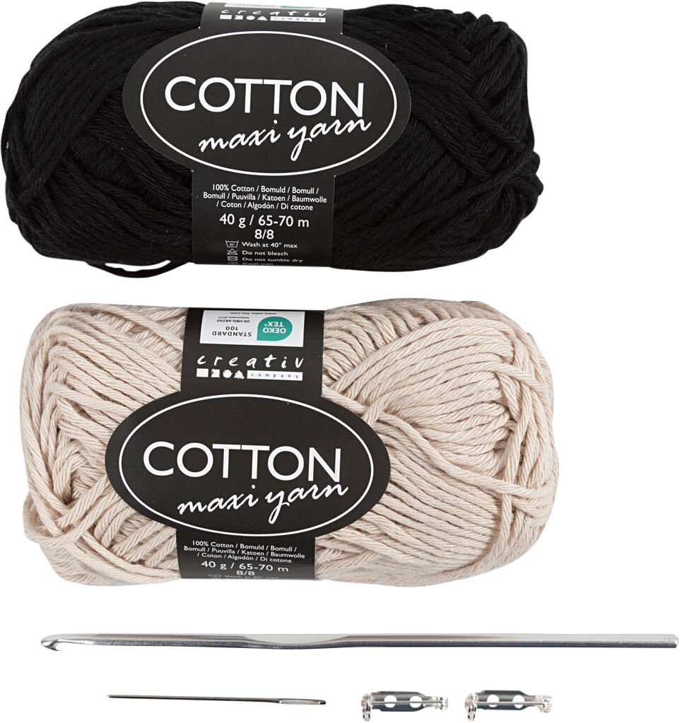 Mini DIY Kit H&aelig;kle, Taske med rose