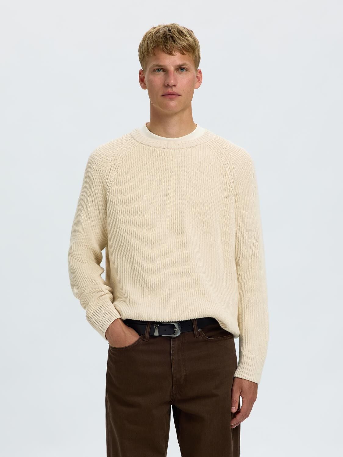 Slmbraun Knit Rlx Rib Crew Neck Noos