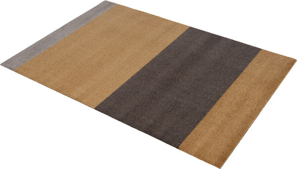 Løber, 130x90 cm, stripes-horizon dijon/brun/sand